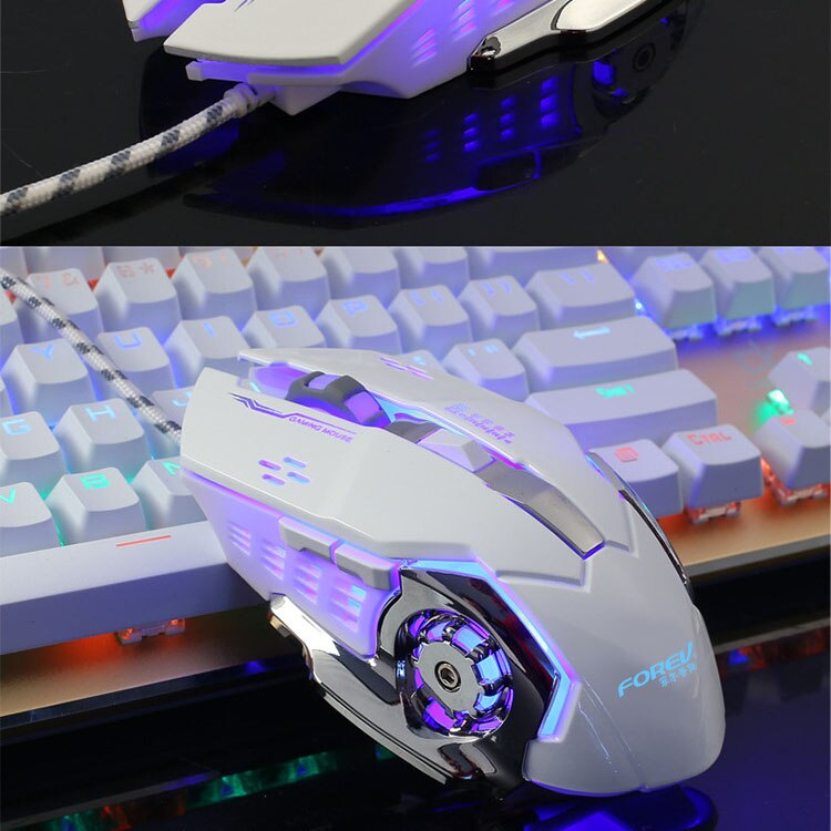 Gaming Mouse Computer Wired Glow Macro Definition Mice 6 Buttons 3200DPI USB Optical For Laptop Desktop