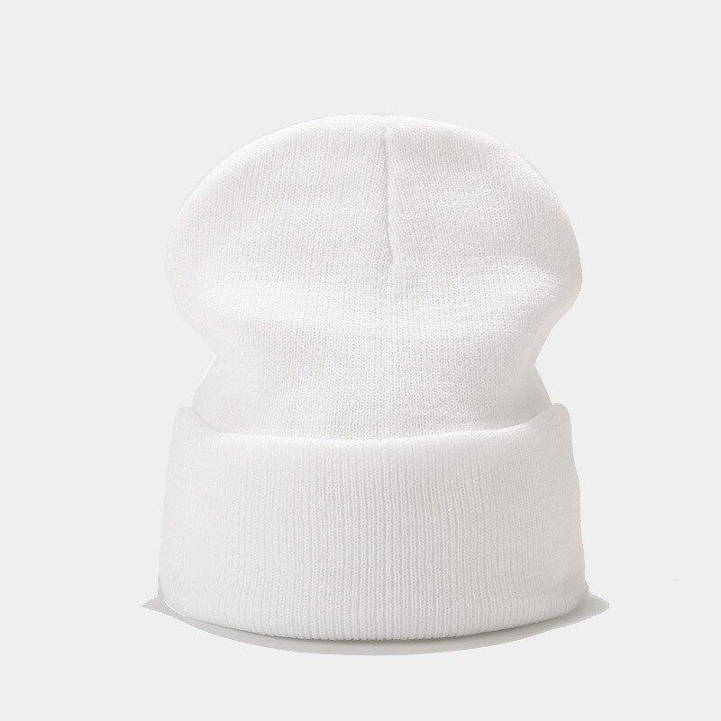 Winter Hats For Women Men Skullies Beanies Knitted Solid Cool Hat Girls Autumn Female Beanie Warm Bonnet Casual Cap: white