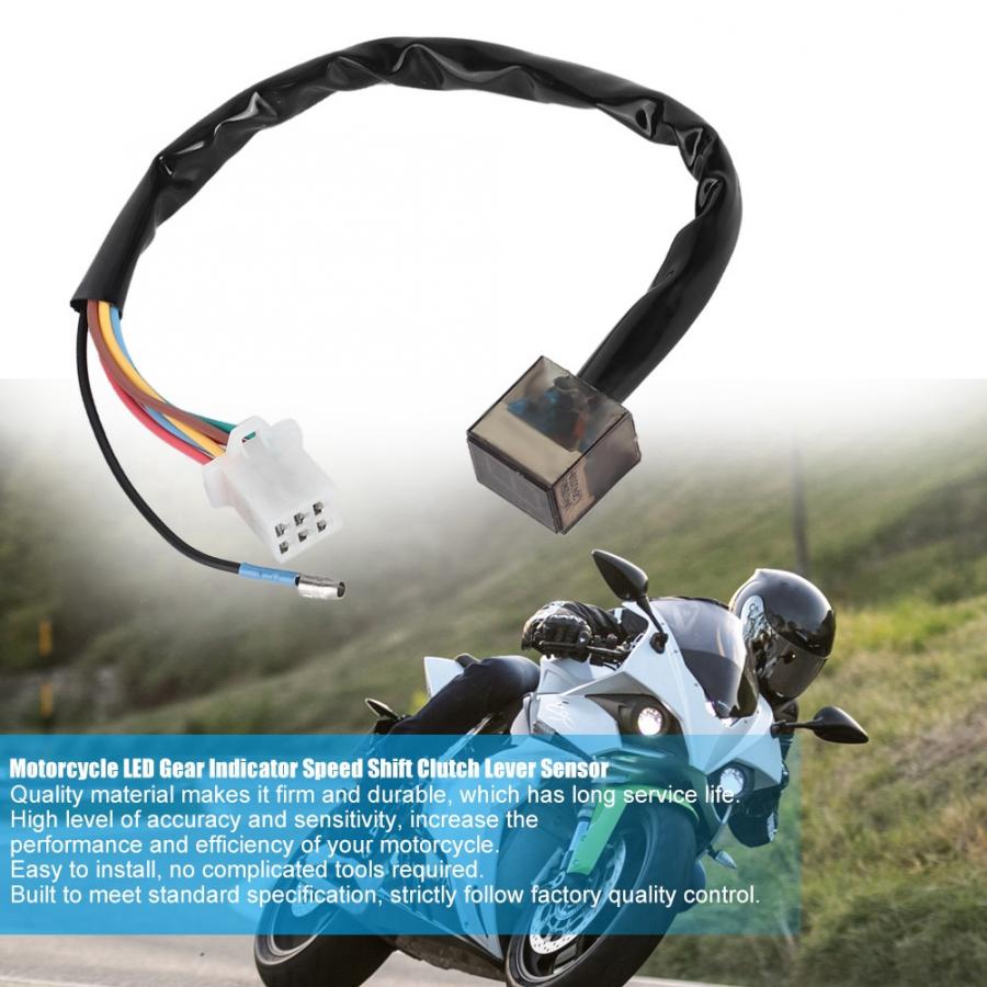 Motorcycle LED Digital Gear Indicator Speed Shift Clutch Lever Sensor Accessory Universal