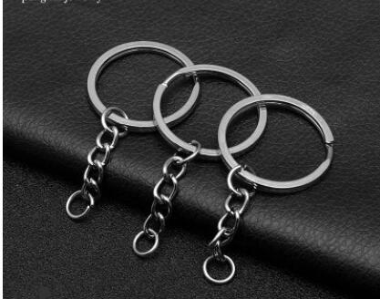 50Pcs 3CM Silver Plated Metal Blank Keyring Keychain for Split Holder Ring Keyfob Diy Resin Epoxy Mold Key Chains Accessories: 50PCS 3CM