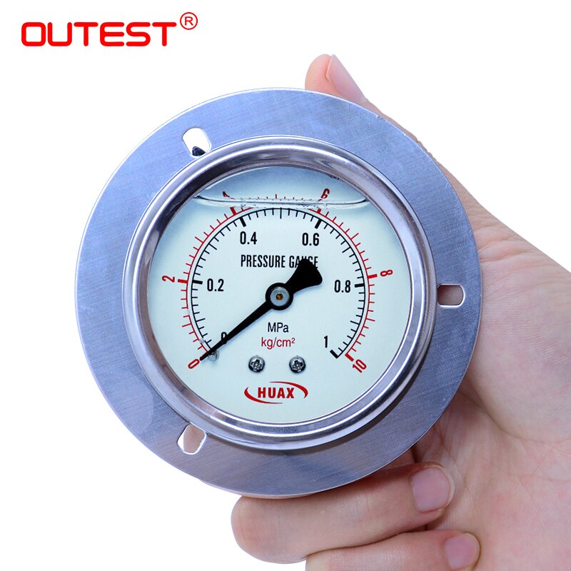 Yttersta tryckmätare bränsleluftkompressormätare 16 bar radiell axiell metallmanometer hydraulisk tryckprovare  m14*1.5 g1/4