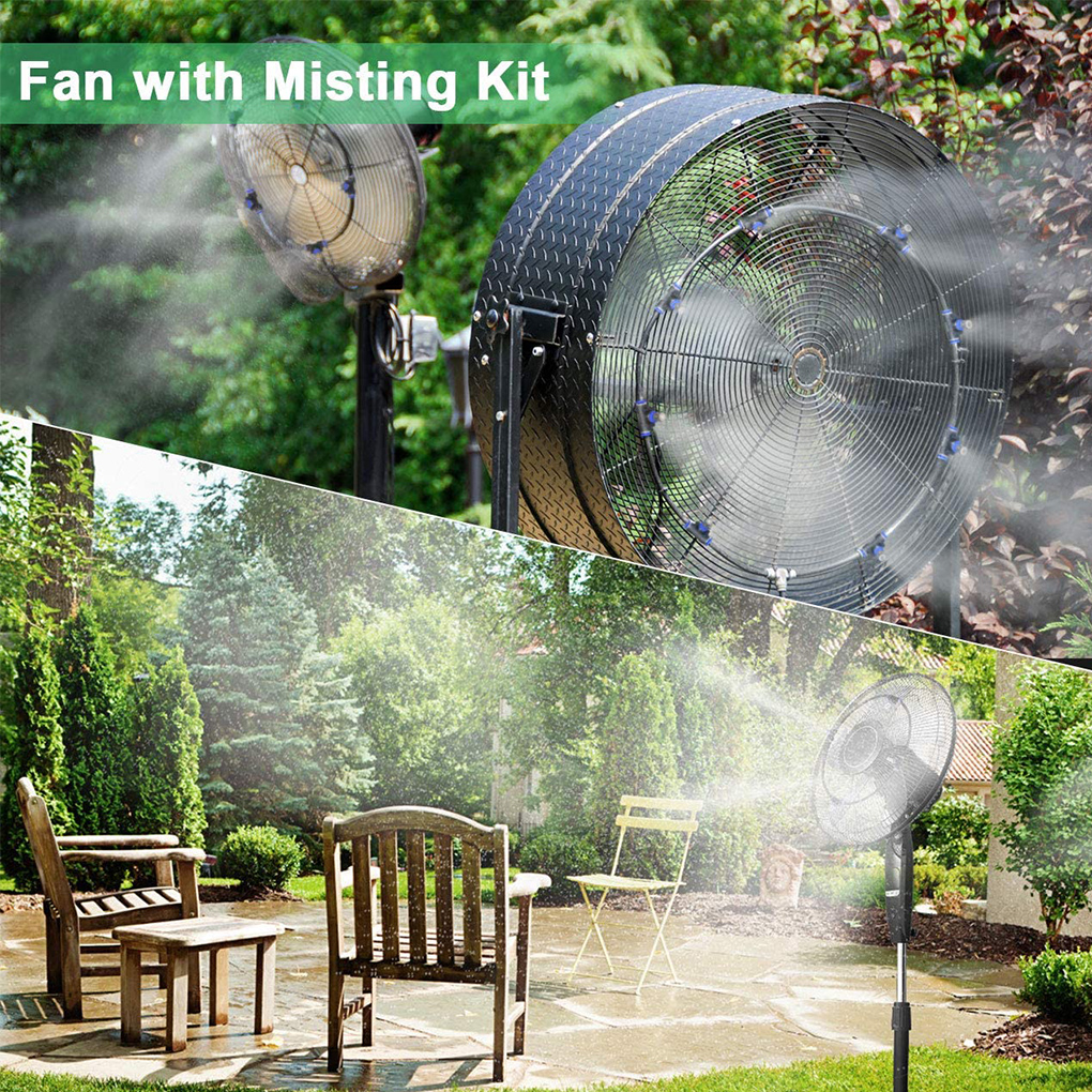 Fan Atomization Kit For Outdoor Atomization Cooling System Fog Line Nozzles Faucet Adapter DIY Cool Fan Mist For Any Outdoor Fan
