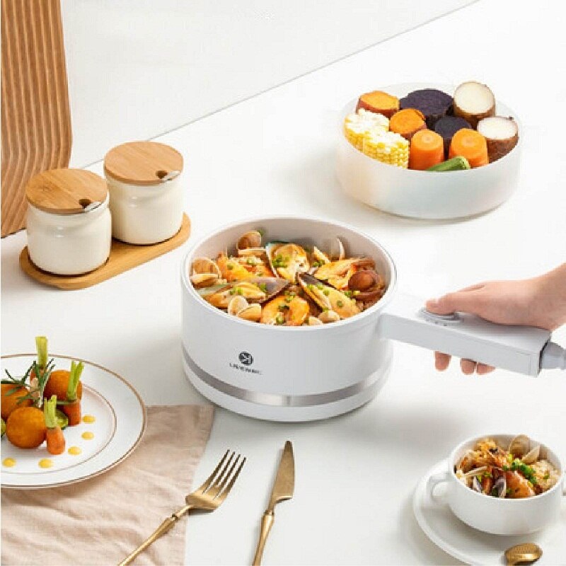 1.5L elektryczny gar robić gotowania Multicooker patelnia patelnia parowar gorący kociołek owsianka zupa kuchenka urządzenie śniadaniowe nie-Stick garnek: bez steamer / CN