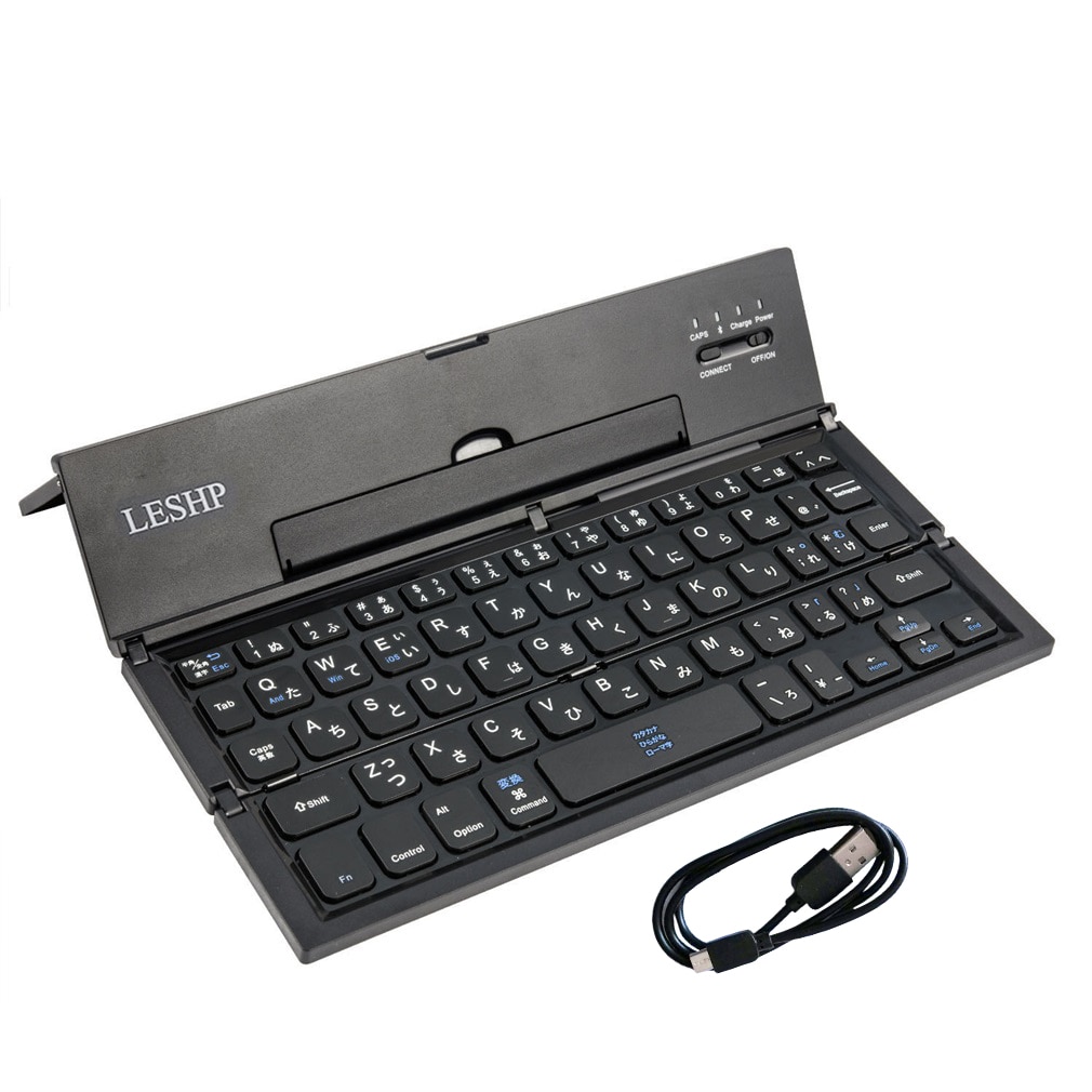 Telefones celulares tablet teclado portátil sem fio teclado dobrável para ios para android preto para ipad mecânico 78 teclas inglês: Default Title