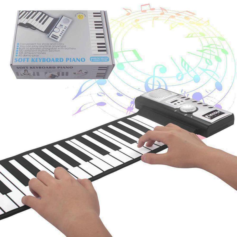 61 Toetsen Keyboard Piano Soft Silicon Flexibele Roll Up Draagbare Elektrische Piano Educatief Muziekinstrumenten Voor Kinderen En Volwassenen