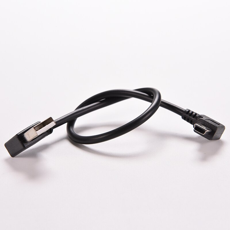 Usb 2.0 a haakse mannelijke naar mini usb 5 pin linkse mannelijke kabel snoer adapter connector 25cm 1pc