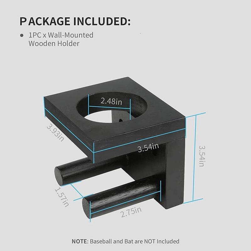 Baseball Bat Wall Mount For Horizontal Display Maple Holder W/Felt Liner And Hidden Screws Shop Display Tool Supplies