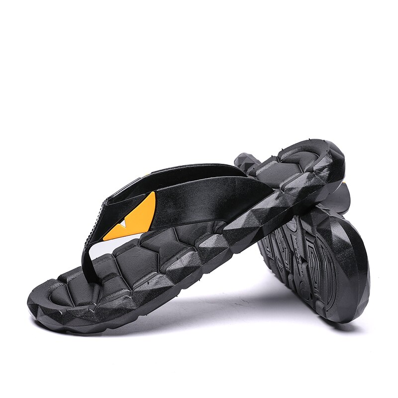 Yeinshaars sommer cool mænd læder klipklapper britisk stil boardered sandaler mandlige hjemmesko zapatos hombre stor størrelse