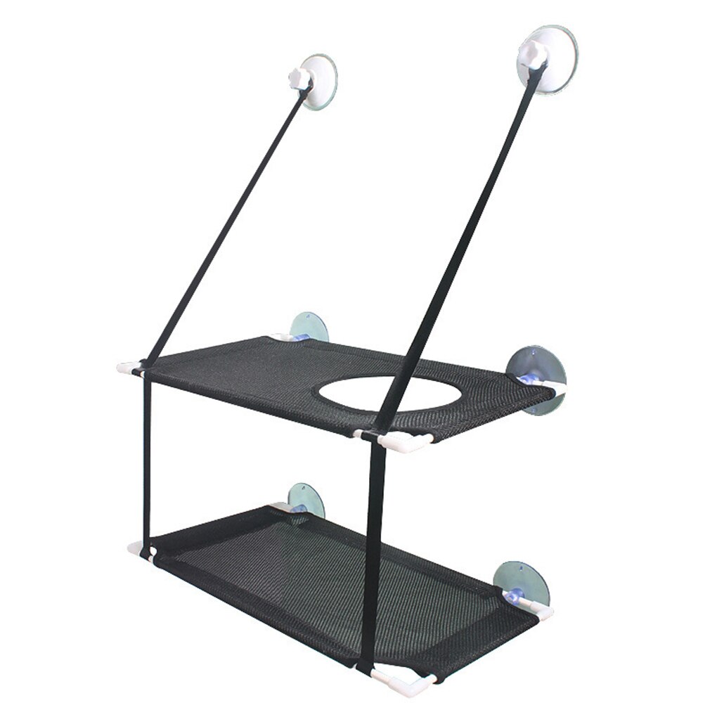 Hamak dla kota okno łóżko zwierzę domowe lato hamak łóżko łóżko domu salon przyssawka ściany wiszące zwierzę domowe siatka oddychające łóżko hamak: czarny podwójnie warstwa