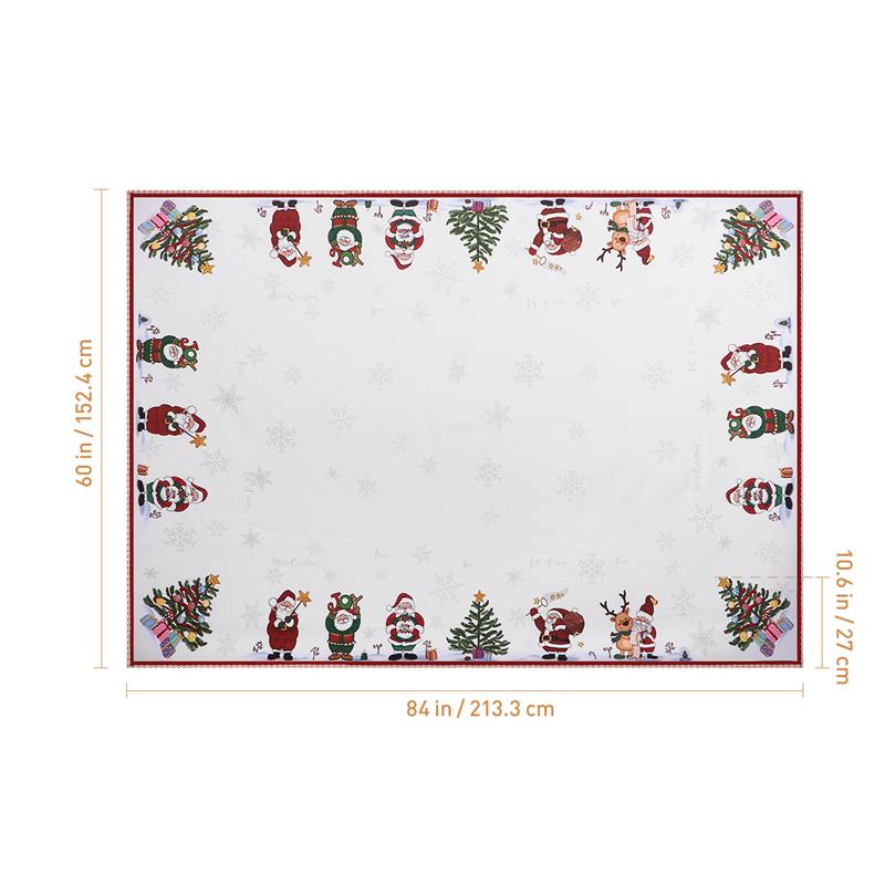 Bestonzon 84 x 60in juledug dekorativ bordløber langt borddæksel til julefest vinter hjemindretning