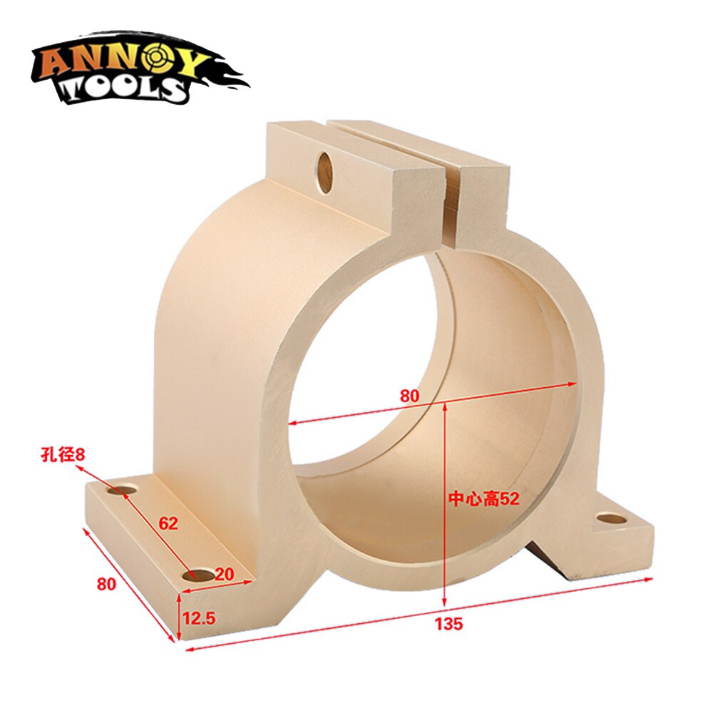 Luchtgekoelde Spindel Houder 80Mm Spindel Clamp Ondersteuning 80Mm Diameter Verstelbare Beugel Voor Cnc Freesmachine