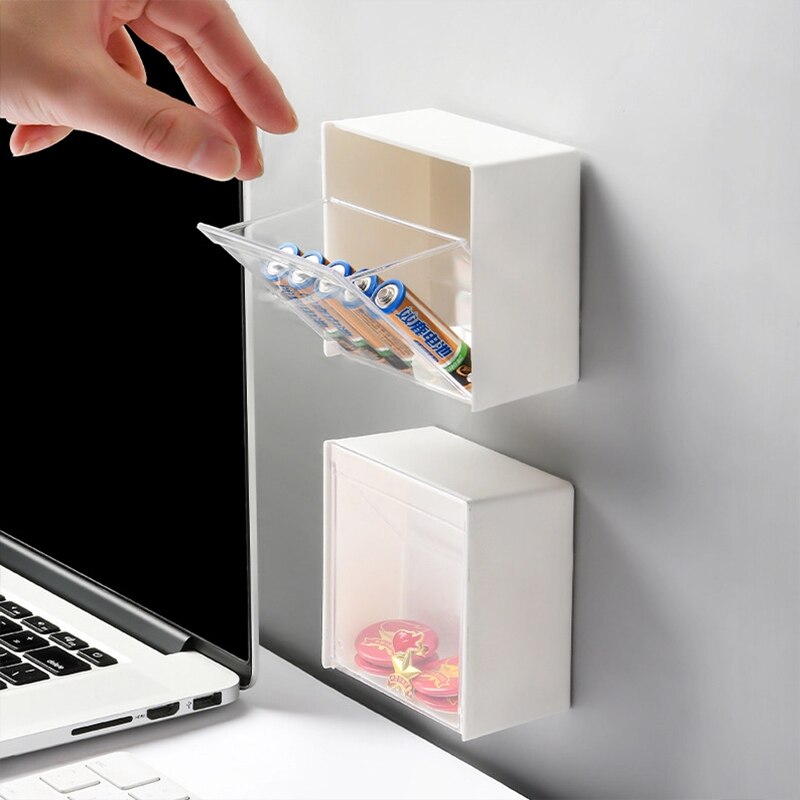 Wall-Mounted Clamshell Storage Box Clear Acrylic Organizer Water and dust Proof Storage Dispenser Small Storage Containers: 2pcs