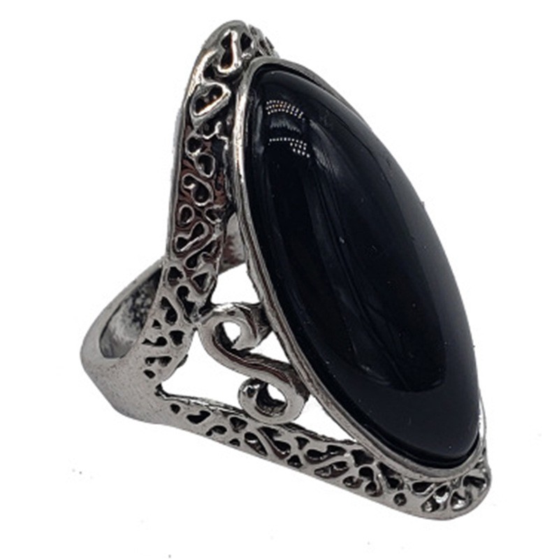 Ofertas Vintage Bohemian Style 6 Colors Oval Stone Finger Rings Jewelry for Women Engagement Wedding Bridal Size 6 -11: 9 / Brown
