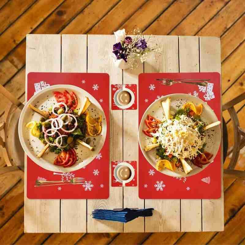 Mantel Individual navideño para para el hogar, mesa de cena, Mantel Individual, decoración de tapete, 6 pares