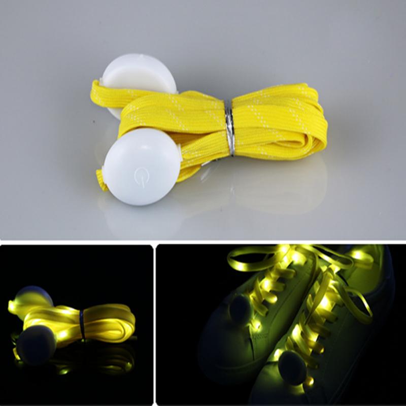 Led Sport Veters Lichtgevende Schoenveters Glow Schoen Strings Ronde Flash Licht Schoenveters Geen Tie Lui Veters Party: Geel