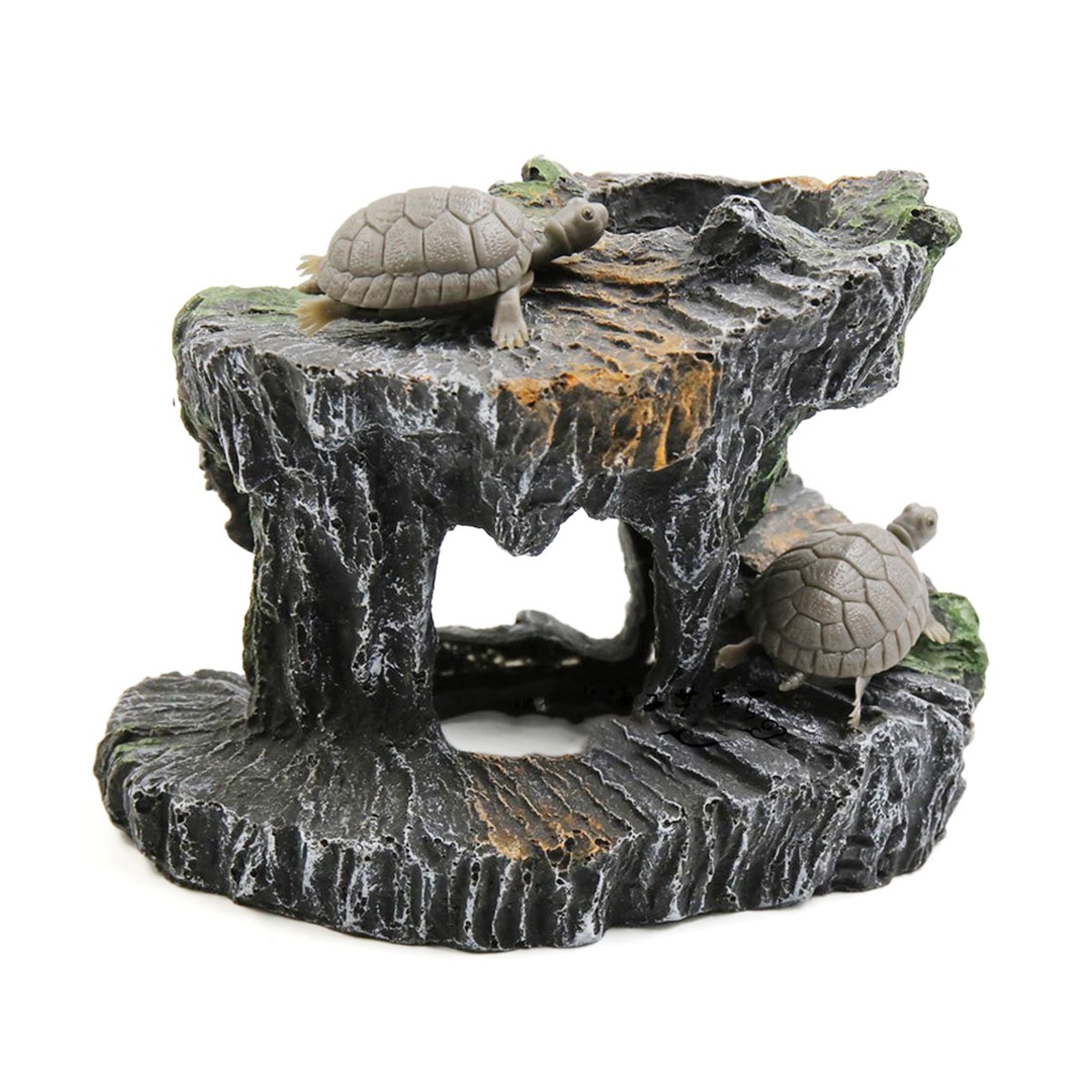 Fish Turtle Basking Platform Tortoise Reptiles Basking Climbing Platform Resin Hiding Cave Ornament For Aquarium Fish Tank