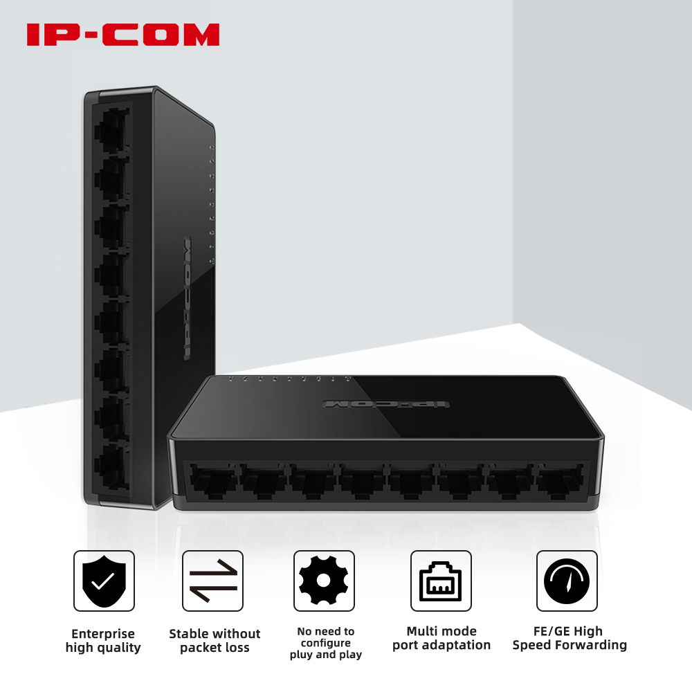 IP-COM 8 Port Gigabit Switch 10/100/1000Mbps RJ45 LAN Ethernet Fast Desktop Network Switching Hub Shunt