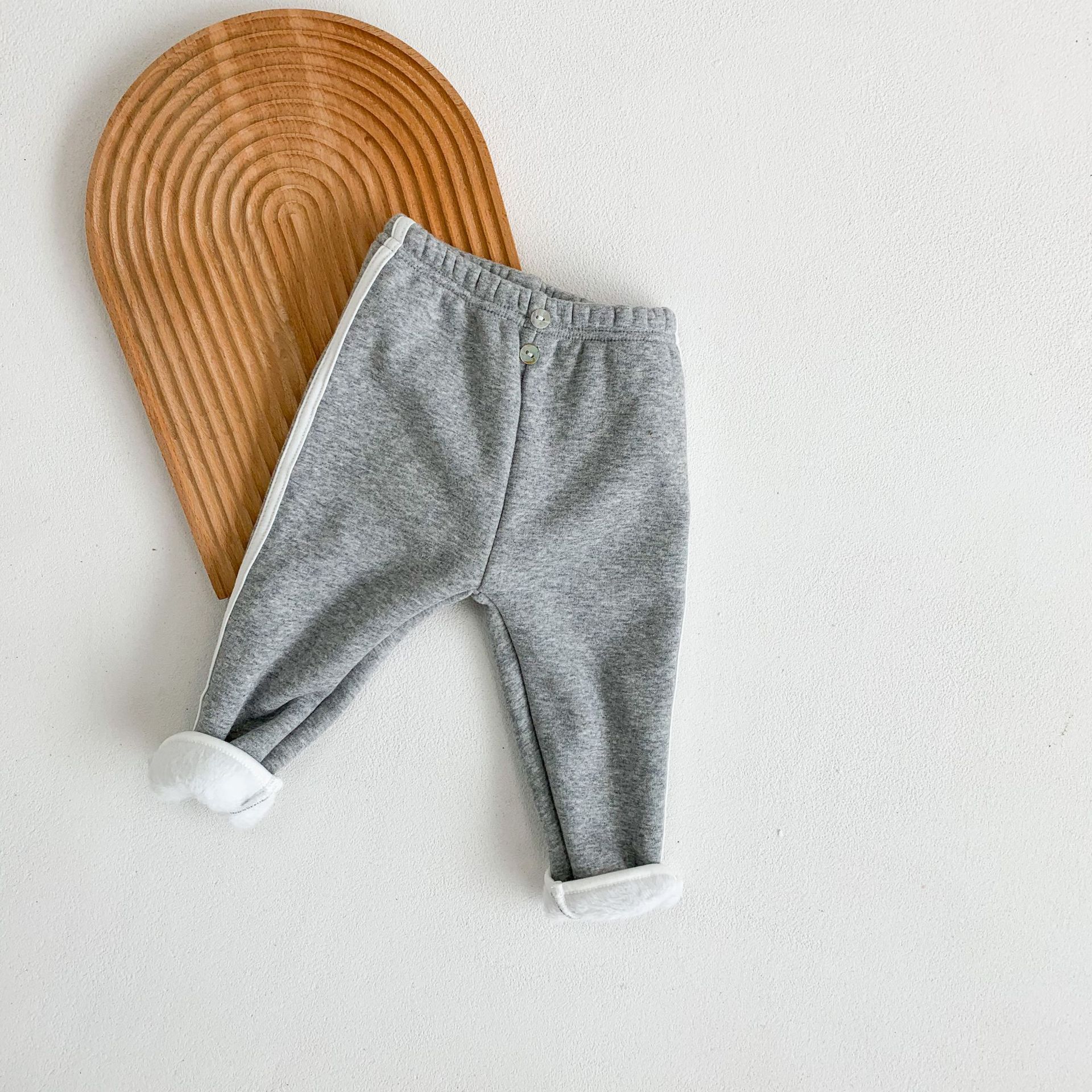 Winter Thicken Kinderen Harembroek Voor Baby Jongens Broek Kinderen Casual Broek Effen Kleuren Baby Meisjes Warm Leggings: K2091gray / 9m