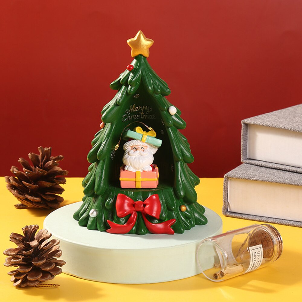 Christmas Santa Tafel Boom Ster Lichten Lamp Grote Tafelblad Kantoor Xmas Decoratie Pvc Wit Hout Thuis Ornamenten