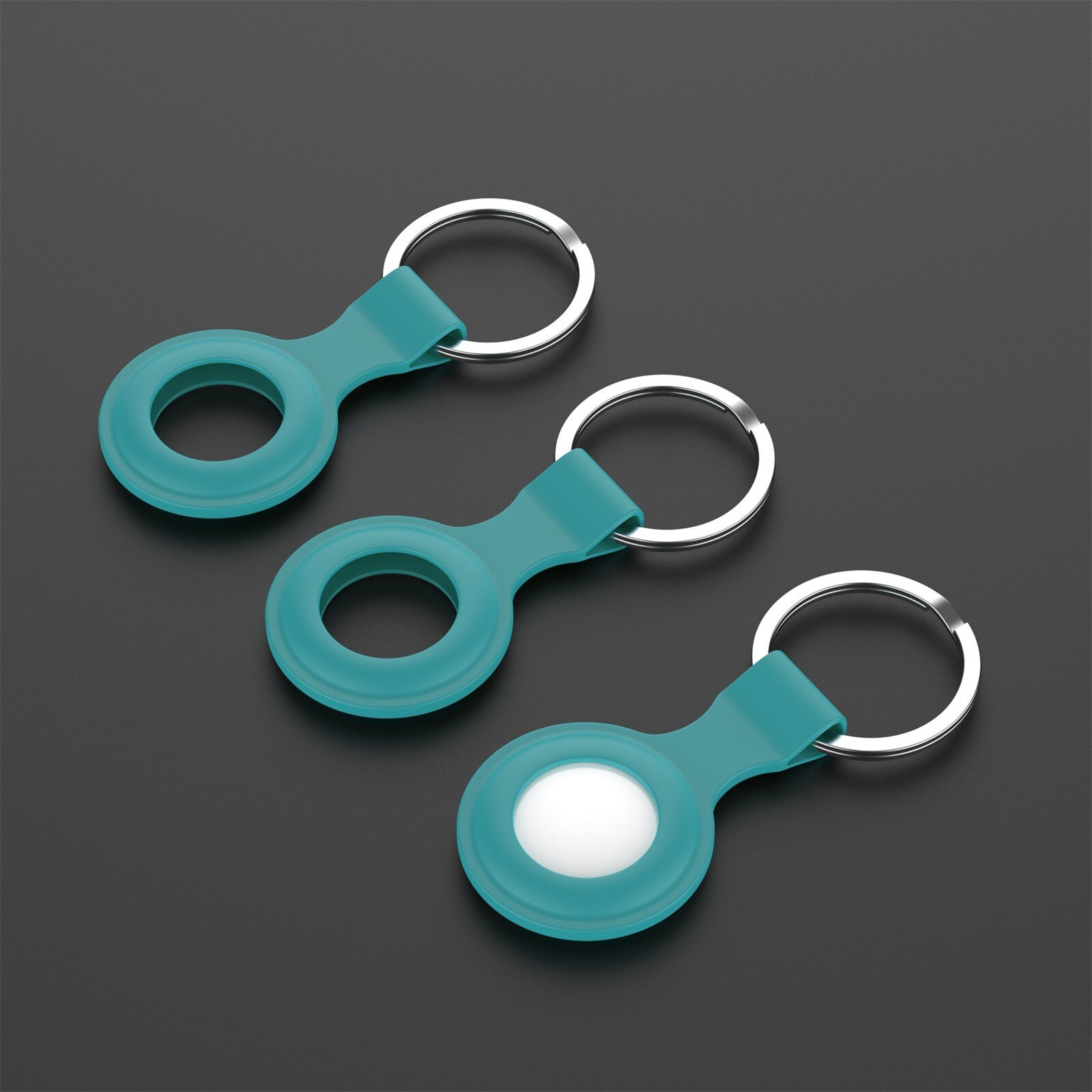 Voor Apple Airtags Vloeibare Siliconen Beschermhoes Voor Apple Locator Tracker Anti-Verloren Apparaat Sleutelhanger Beschermhoes