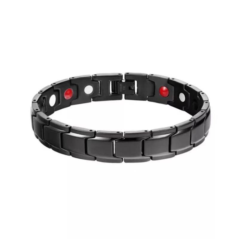 Men Women Healthy Magnetic Bracelet 3 Health Care Elements Relieve Fatigue Improve Sleep Reduce Fat Magnets Bangles Lovers: 1 Row Black