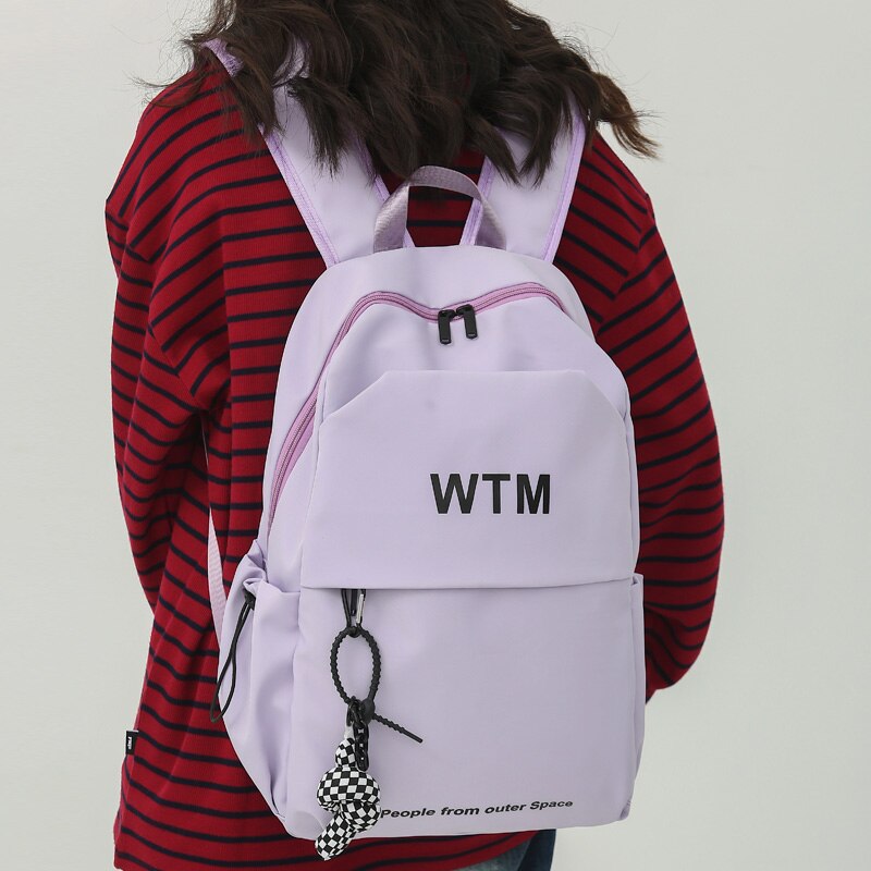 Dcimor-rucksack aus nylon mit buchstabenprint, großes fassungsvermögen, stylische reisetasche, laptop-rucksack für herren, ideal für studenten, süße schultasche