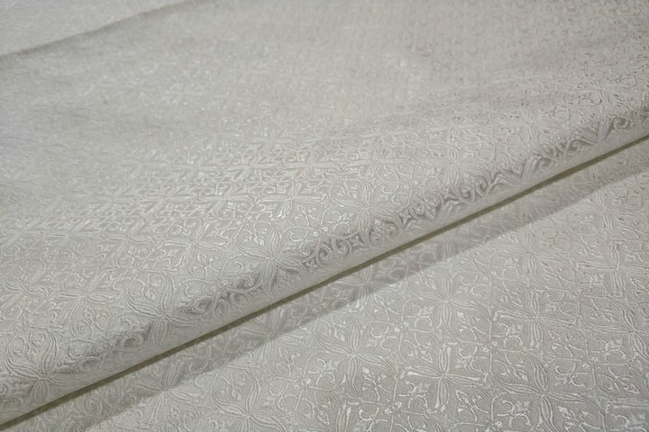 Valkoinen damastin piha värjätty jacquard -kuvakudos satiini 3d jacquard -brokaatikangas pukeutumistyynynpäälliseen verho tilkkutäkki diy