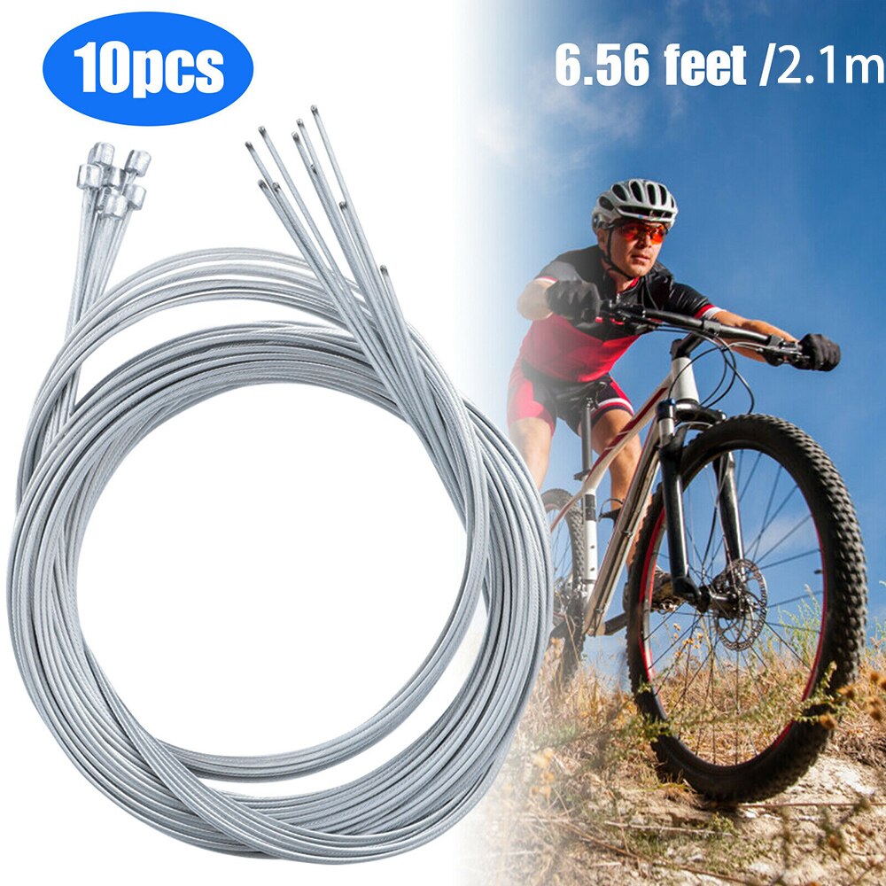 5 10 Pcs 2.1m Bicycle Shift Cables Shifter Derailleur Gear Steel Rear Inner Cable Wire Mountain Road City Bikes cycling parts
