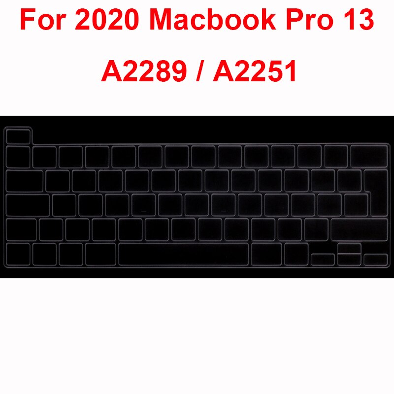 EU layout keyboard protector for Macbook Pro 13 A2289 A2251 A2338 keyboard cover skin: Clear