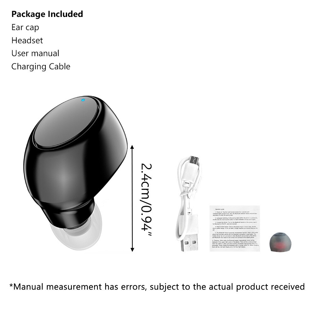 Einseitiger Kopfhörer x6 Mini-Bluetooth-Sport-unsichtbares Headset-Auto-Ein-Ohr-In-Ear-5,0 kleines Headset: Default Title