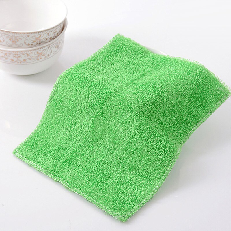 1pc anti-fett disktrasa bambu fiber tvätt handduk skursvamp magiska rengöring trasor kök hushållsartiklar rengöring verktyg: Grön / S   16 x 18 cm