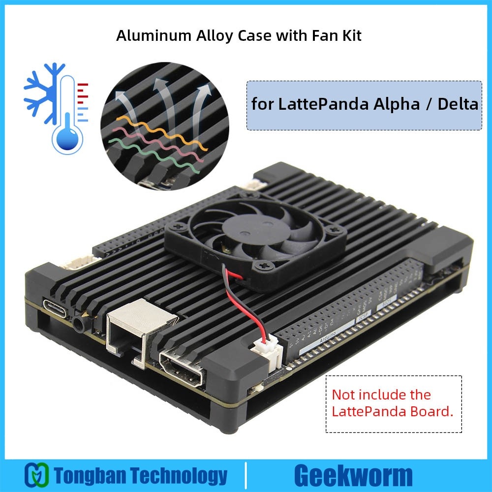 Lattepanda Alpha/Lattepanda Delta Aluminium Case Met Koelventilator, Passieve Koeling Behuizing Voor Lattepanda Alpha/Delta