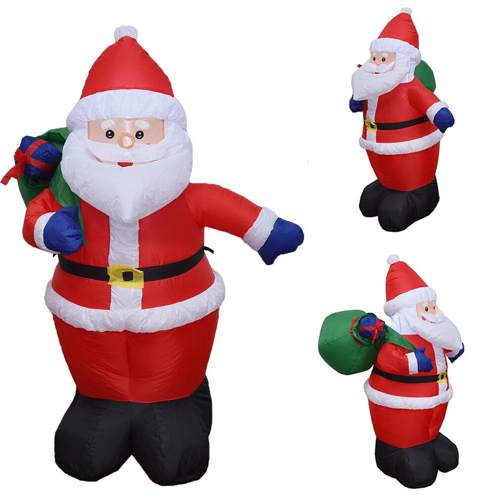 Giant Kerst Inflatables Outdoor Decoratie Kerstman Opblaasbare Pop Met Led Licht Binnenplaats Ornamenten Props Met Blower