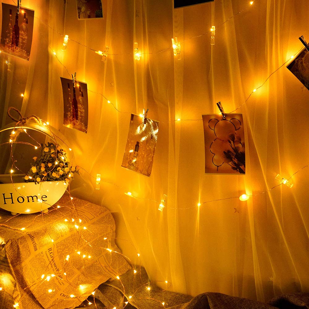 Led ljusslinga 10m fotoklipp usb fairy lights girlander juldekoration fest bröllop jul för sovrum vägg bar skåp