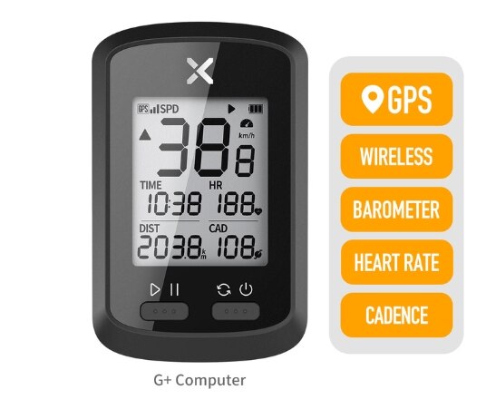 Xoss Bicycle Computer G Plus Wireless GPS Speedometer Waterproof Highway Bicycle Bluetooth ANT + Bicycle Computer With Cadence: XOSS G plus