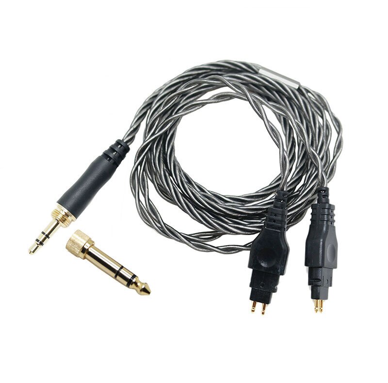 Upgrade Vervanging Kabel Voor Sennheiser HD414 HD650 HD600 HD580 HD565 HD545 HD535 HD525 HD265 HD25 Hoofdtelefoon Audio Kabels: 6.35mm Grey