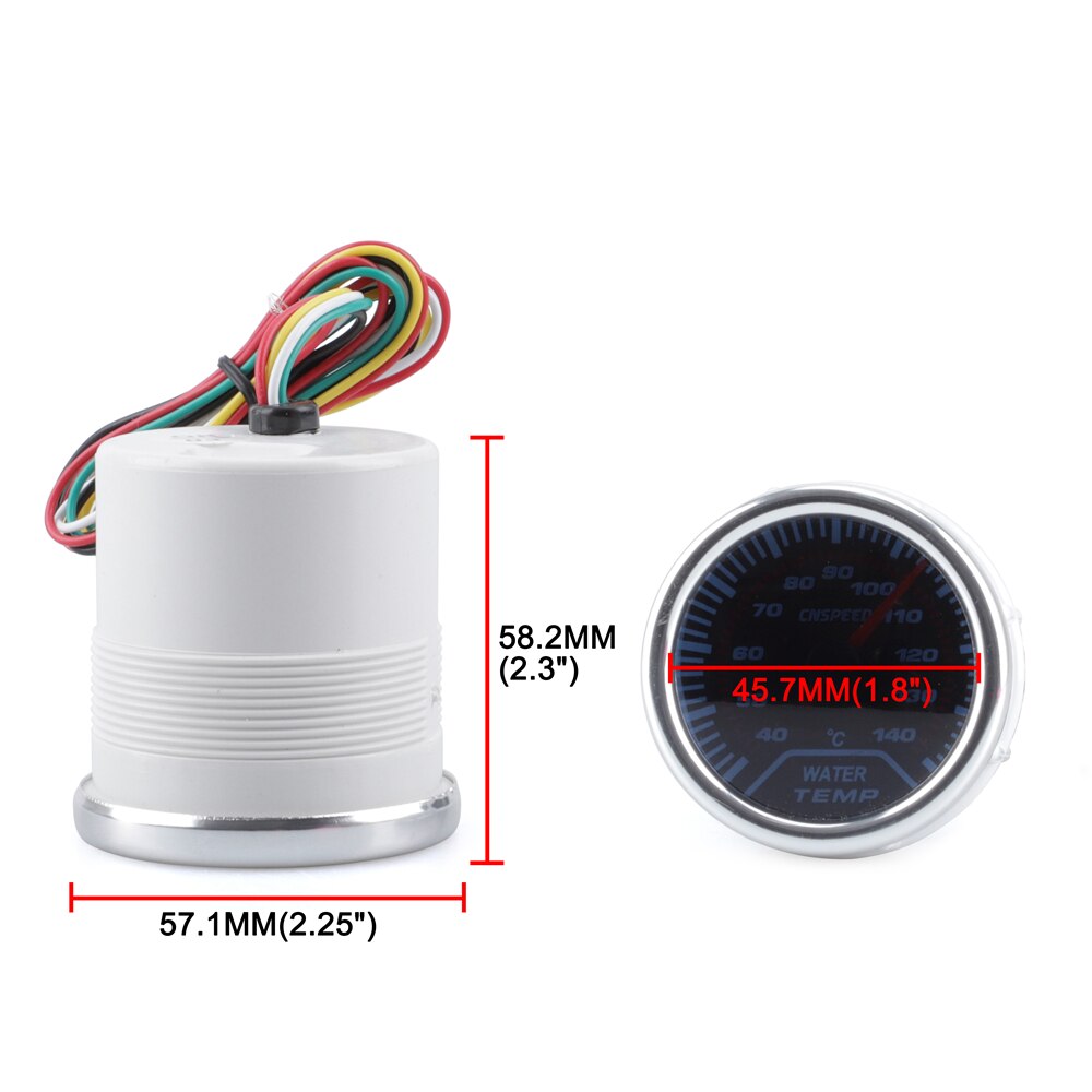 Auto Water Temp Gauge 2" 52mm Smoke Lens Pointer Water Temperature Gauge Car Meter 40-140 Celsius YC101228