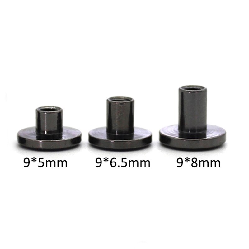 10 Set Knop Schroef Studs Ronde Kop Klinknagels 5/6. 5/8mm voor Bag Riem Leer Craft Accessoire: Gun color / 8mm