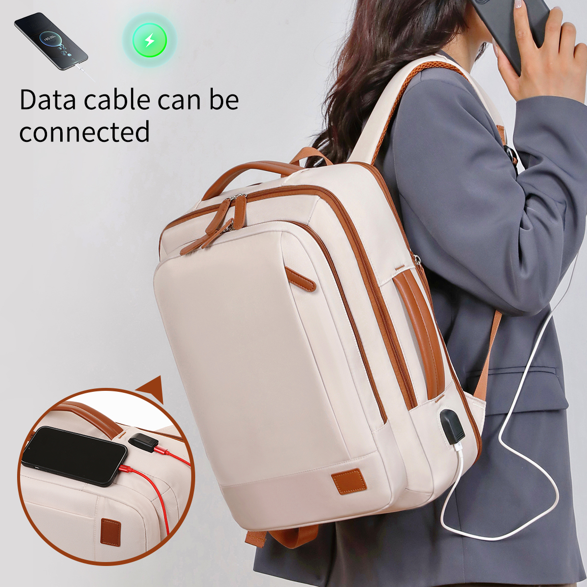 The Unisex Backpack for Short-Distance Business Trips, Lightweight Travel Bag, Computer School Bag Storage Bag Combination