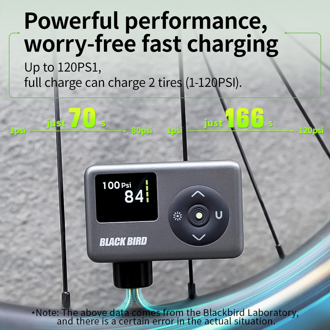 Blackbird AP6 Portable Intelligent Air Pump Bike Electric Inflator 120PSI Efficient Pump Suitable for Multiple Types of Valves ﻿