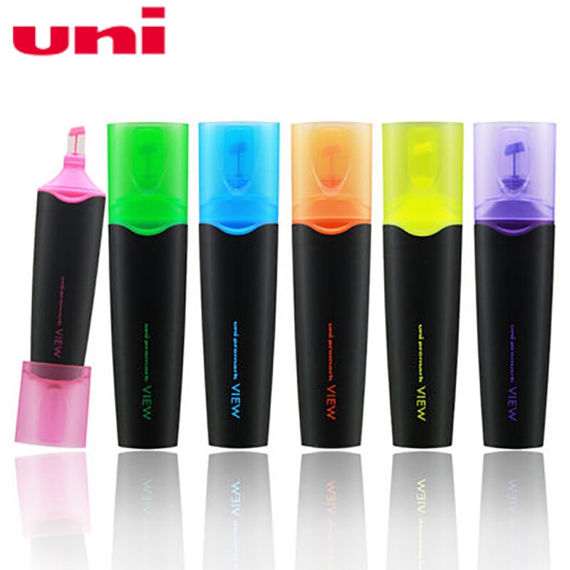6 Stuks Uni Mitsubishi USP-200 Markeerstiften Marker Pen Premium Fluorescerende Pen Schuine Tip 6 Kleuren Beschikbaar