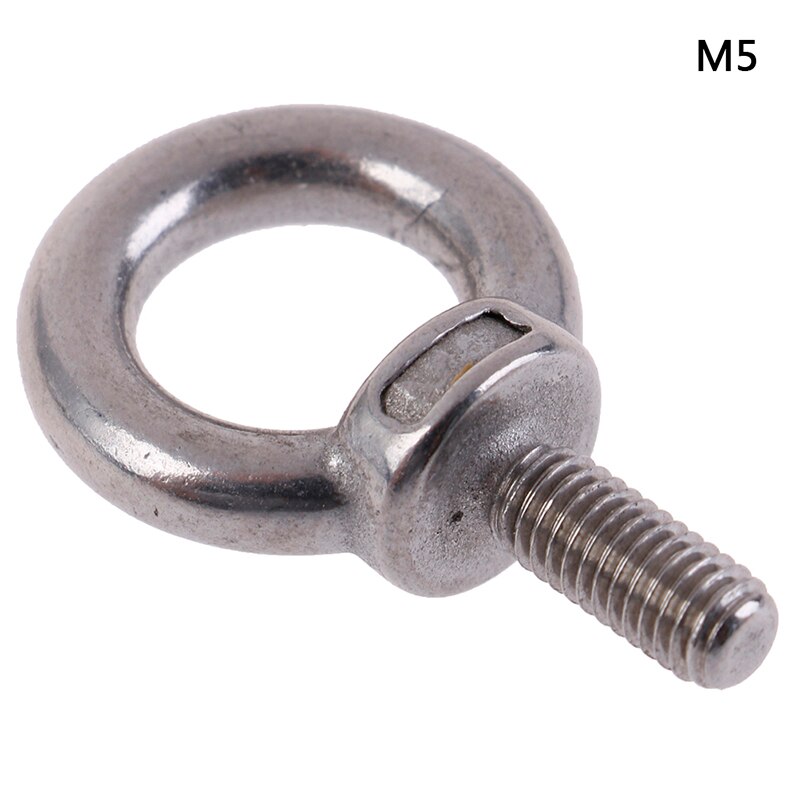 1pc m4 m5 m6 m8 304 rustfrit stål marine løfteøje skruer ring løkke hul til øjebolt: M5