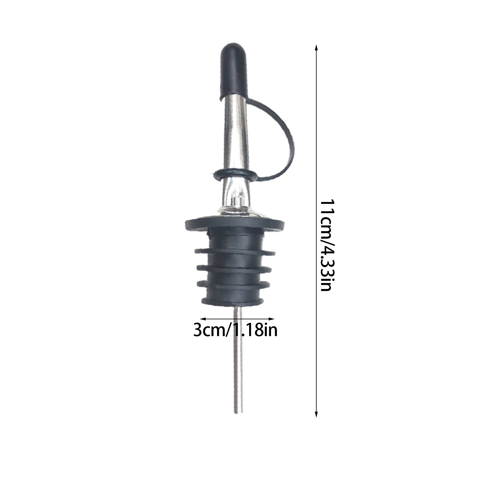 Liquor Bottle Pourer Stainless Steel Liquor Pourers With Rubber Dust Caps Speed Wine Bottle Pourer For Oil Juice Syrup Whiskey