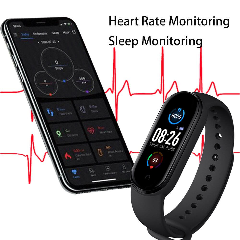 M5 Smart Watches Bluetooth Bracelet Sport Fitness Tracker Pedometer Heart Rate Monitor SmartBand Wristband for Android IOS