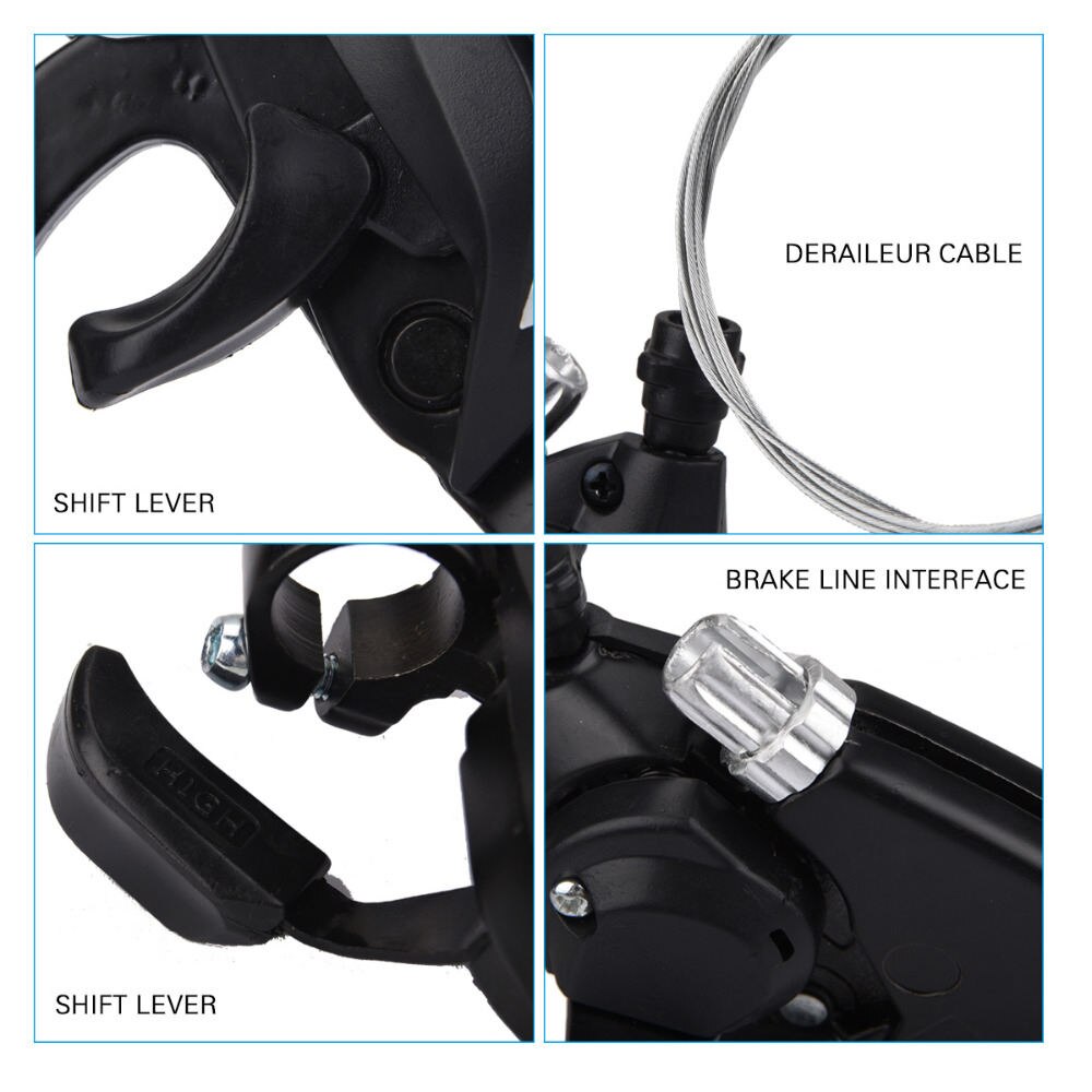 Palancas de palanca de cambios para bicicleta de montaña, accesorio con Cable de cambio, 3x7, 21 velocidades