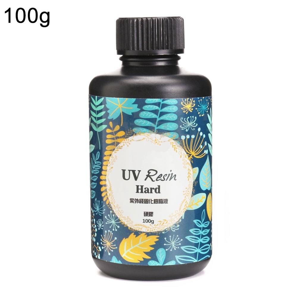 Pegamento duro de resina UV transparente, 10/15/25/60/100/200g, juguetes para manualidades, joyería, resina epoxi: 100g