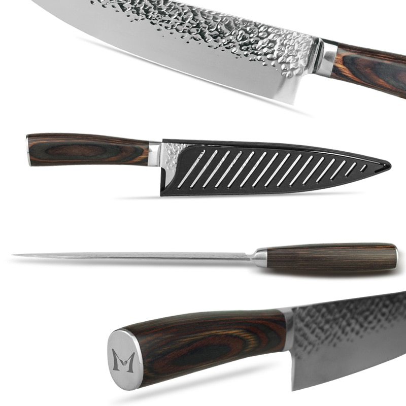 Kitchen Knife 8 inch Japanese Chef Knives 7CR17 440C High Carbon Stainless Steel Meat Cleaver Slicer Santoku Knife