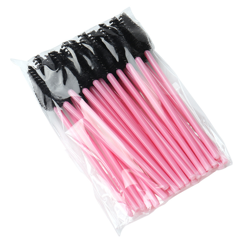 50Pcs Wimper Wenkbrauw Borstel Water Shape Nylon Materiaal Wimpers Make Borstels Wimper Extension Beauty Tools Mascara Wand: green