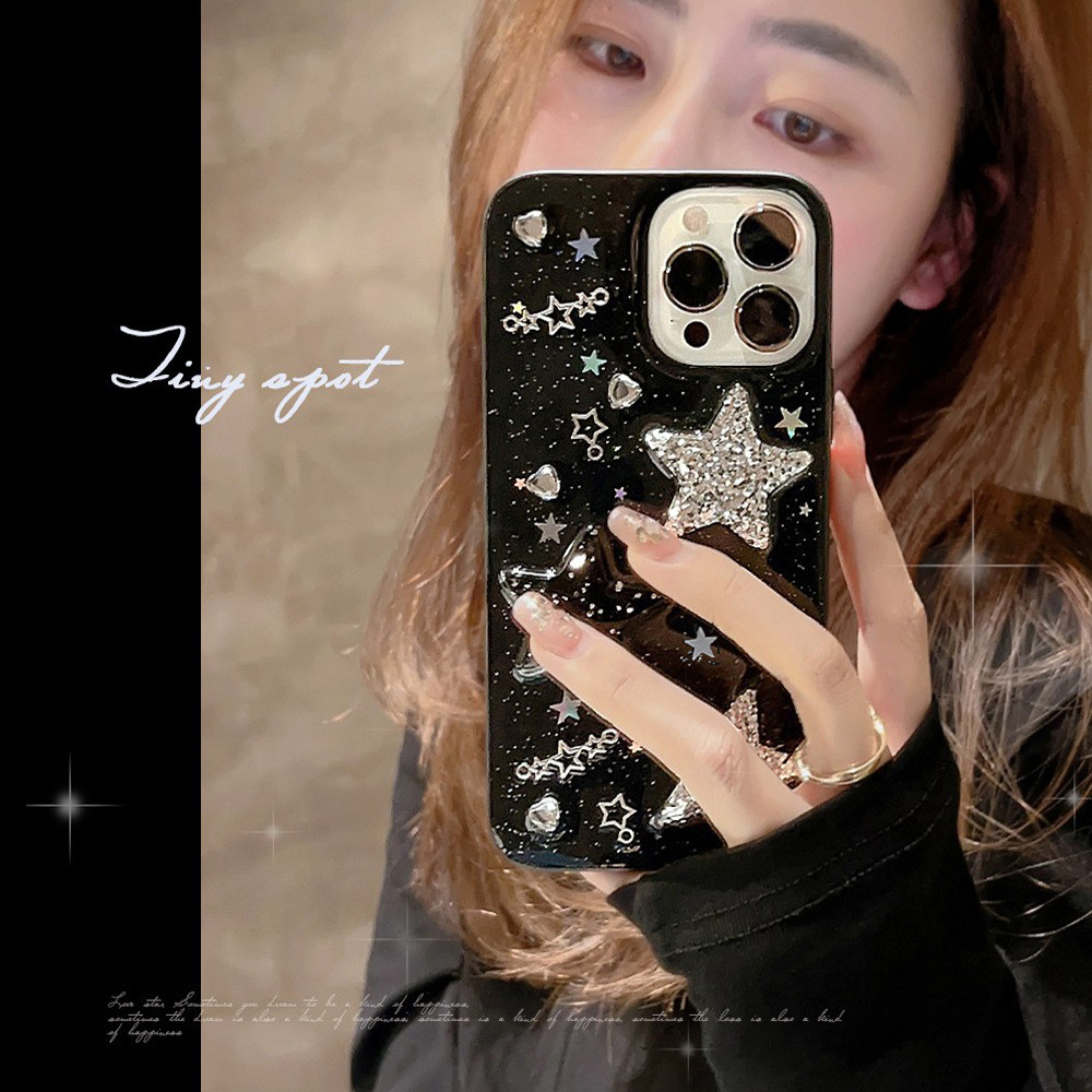 Coque de téléphone étoile rose pour iPhone, coque en TPU, coque de téléphone, noir, 3D, Rotterdam, Kling, 15, 14, 13, 12, 11 Pro Max, X Poly, XS MAX, 7, 8 Plus, SE, nouveaux produits: EVA / Black