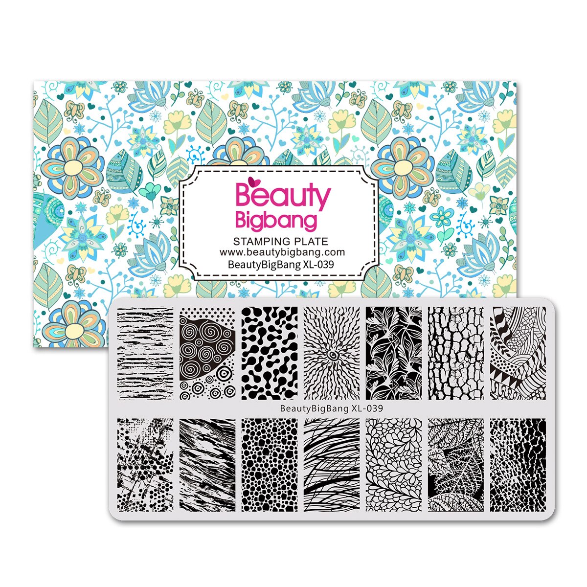 2 st beautybigbang nagelskrivare stämplingsmall set djur blomma träd ringbild nagelkonst stämpel stencilplattor